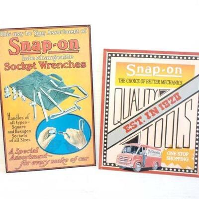 #5116 • 2 Vintage Snap-On Aluminum Signs