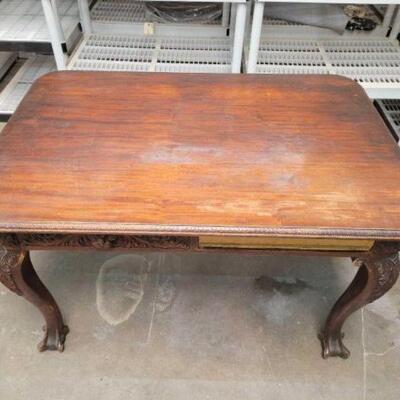 #2654 • Vintage Wood Table With Drawers