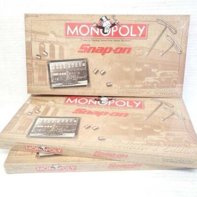 #5140 • NEW! 3 Snap-On Monopoly Board Games Collector's Edition