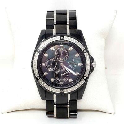 1000	

Bulova Diamond Wrist Watch.
Watch Face Measures Approx : 