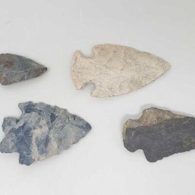 #1910 â€¢ (4) Arrowhead Artifacts
