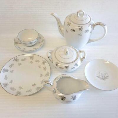 #5036 â€¢ Kasons Fine China Golden Rhapsody Dish Set with Tote
