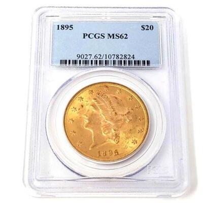 #1201 • 1895 $20 Gold Liberty Head Coin Graded