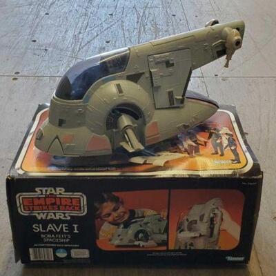 #4068 â€¢ Kenner Star Wars Slave I Boba Fett's Spaceship Figurine in Original Boxes.