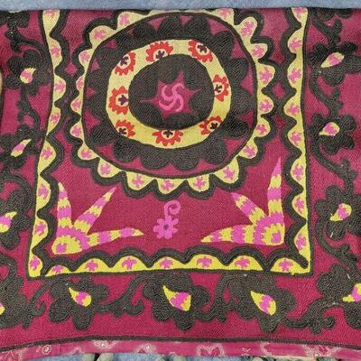 Suzani Central Asian Beautiful Bright Vintage Textile Wall Hanging 