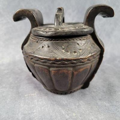 wooden bowl with lid