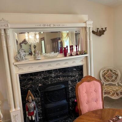 Beautiful movable Carved Fireplace with 
Insert 