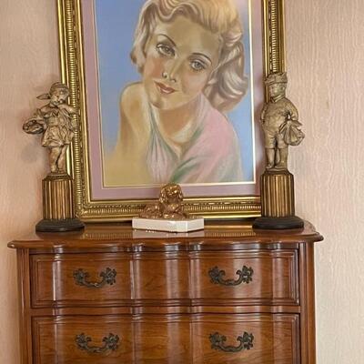 Nice high boy chest of drawer, original art & amazing collectible prints!
