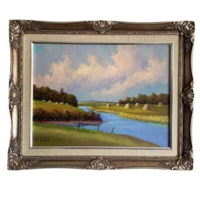 Lot 003
Val McGann Signed Oil Painting of a Countryside