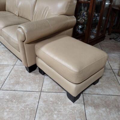 leather sofa & ottoman