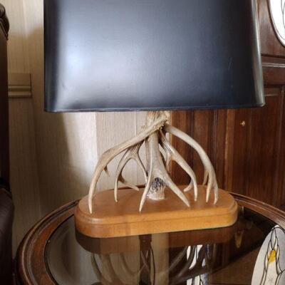 SOLD dear antler lamp