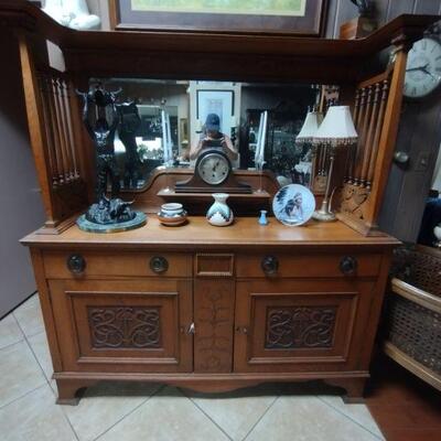 75%  OFF antique sideboard with mirror
