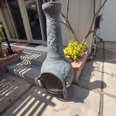 SOLD pot belly outdoor firepit