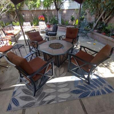 SOLD outdoor firepit with 4 chairs