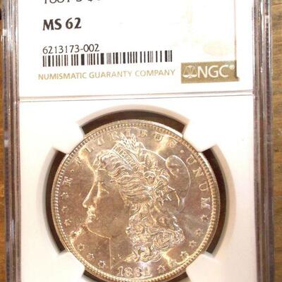 1881 Morgan Silver Dollar - MS 62