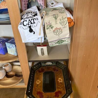 kitchen towels and trays