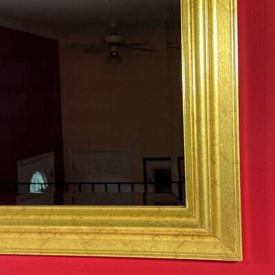 GILT FRAMED MIRROR | With beveled glass; 30 x 42 in.