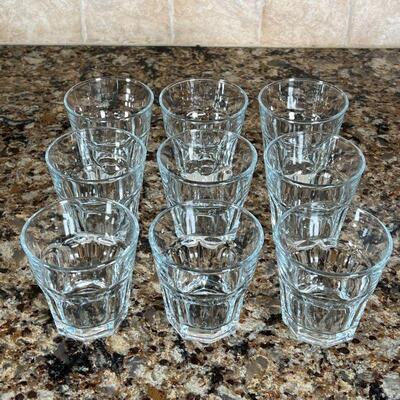 (9pc) SET SHORT GLASSES | dia. 2-3/4 x h. 3 in. 