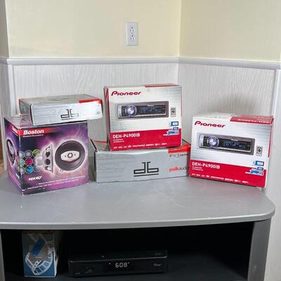 LOT CAR AUDIO EQUIPMENT | Including two Polk Audio DB651 speakers, a Polk DB461 speaker, two Pioneer DEH-P49001B head units, and a pair...