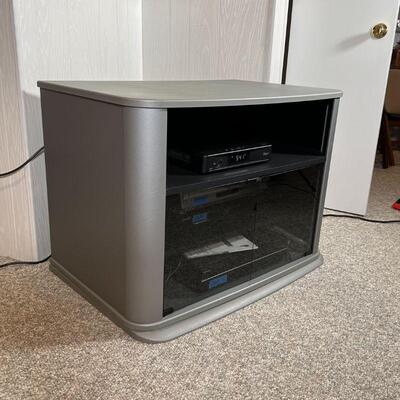 TV STAND | Media cabinet with magnetic closure glass doors; 26 x 24 x 36 in.