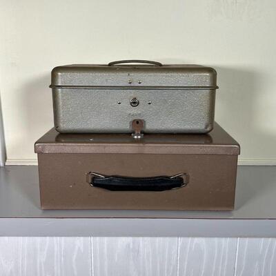 (2pc) LOCKBOXES | Including a Utilco cash box, and a safe box 