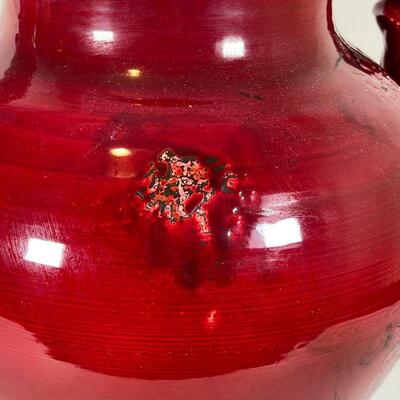 FORTUNUTA AMPHORA VASE | Mottled oxblood glaze, marked on the base; h. 16 x dia. 13 in.