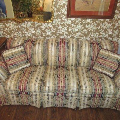 MULTICOLORED PATTERN SOFA COUCH BY MORGAN STEWART SMOKE FREE