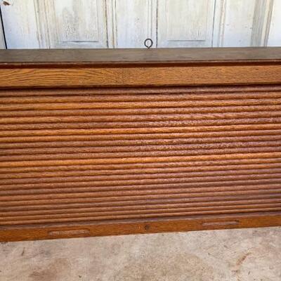 Antique roller map wall cabinet