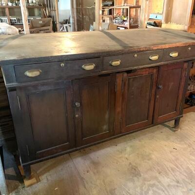 Antique banking cabinet