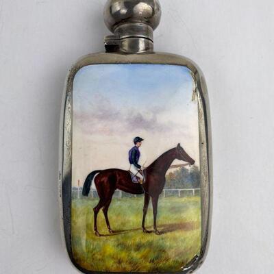 Ceramic Sterling Silver Flask