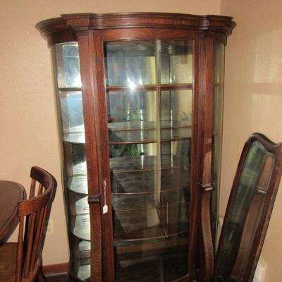 curve glass display cabinet