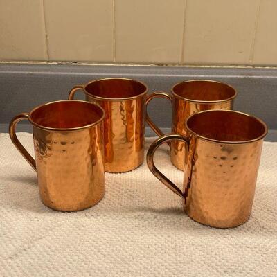 Set of 4 Copper Mugs