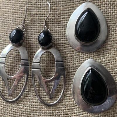 (2) Pairs of Sterling Silver & Black Onyx