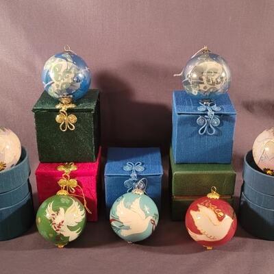 (7) Individually Boxed Pier 1 Dove Ornaments