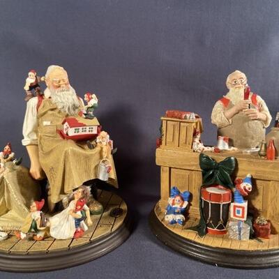 (2) Rockwell Heirloom Santa Collection Figurines