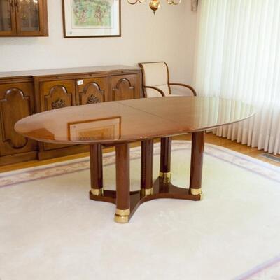 Henredon Triomphe Empire Style Dining Table 
Lacquered Mahogany with Banded Top
1 of 3 lots in this set