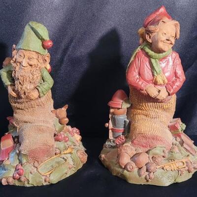 (2) Vintage Signed Tom Clark Gnomes, Yule & Noel