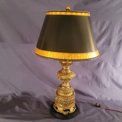 Extra Heavy Brass Empire Black & Gold Table Lamp