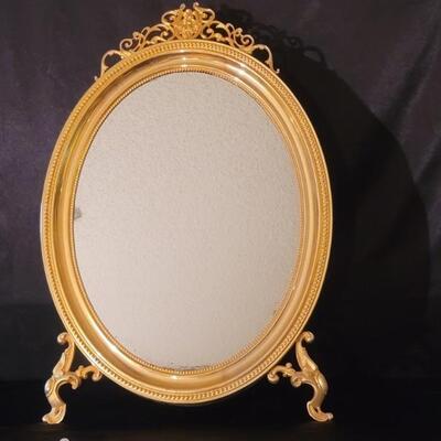 Free Standing or Wall Hanging Gold Mirror