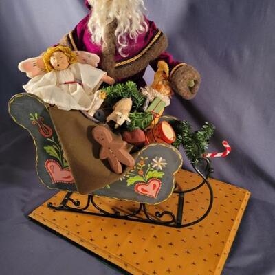 House of Hatten Santa & His Sleigh 18in t Figurine