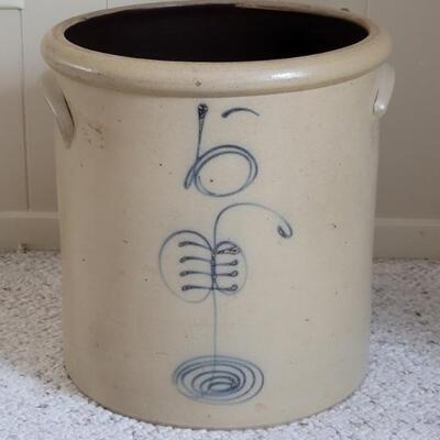 Vintage Stoneware Pottery Crock 13in