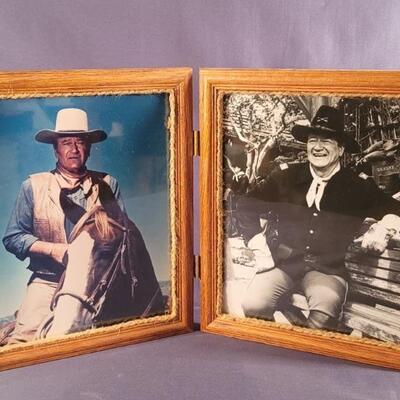 (2) 8x10' Photos of John Wayne in BiFold Frame
