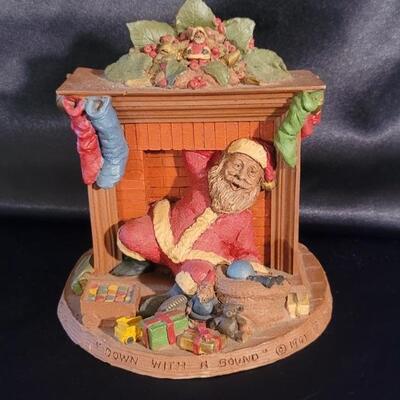Tom Clark Santa Coming Down Chimney Collectible