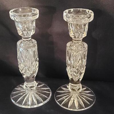 Pair of Crystal 8in Candlesticks