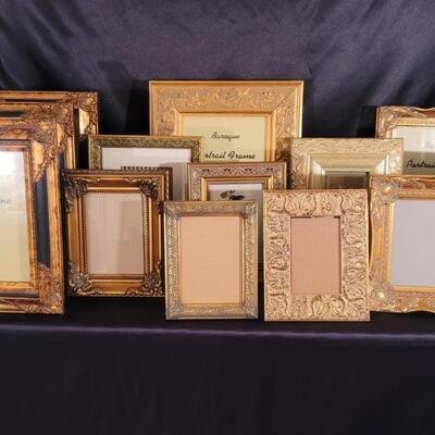 (15) Mostly New Gold-Tone Picture Frames
