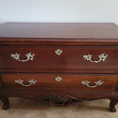French Provincial Bombe 2-Drawer Chest by Century