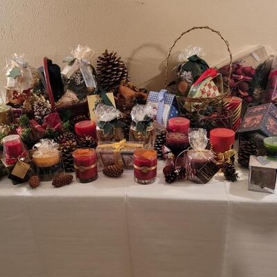 Large Lot of Potpourri & Candles, Mostly Unused