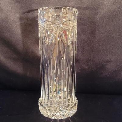 2pc Fine Crystal Pillar Candle Holder with Stand