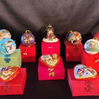 (10) Individually Boxed Glass Ornaments