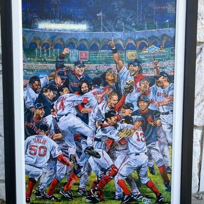 Signed Painting of the Red Sox winning the World Series after 86 after 86 years!
